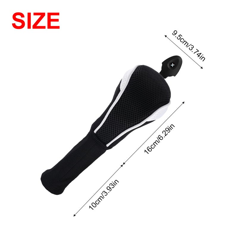 Andux 4 Pack Long Neck Golf Hybrid Club Head Covers Dial No. Tag CTMT-01 Black/White - Image 2